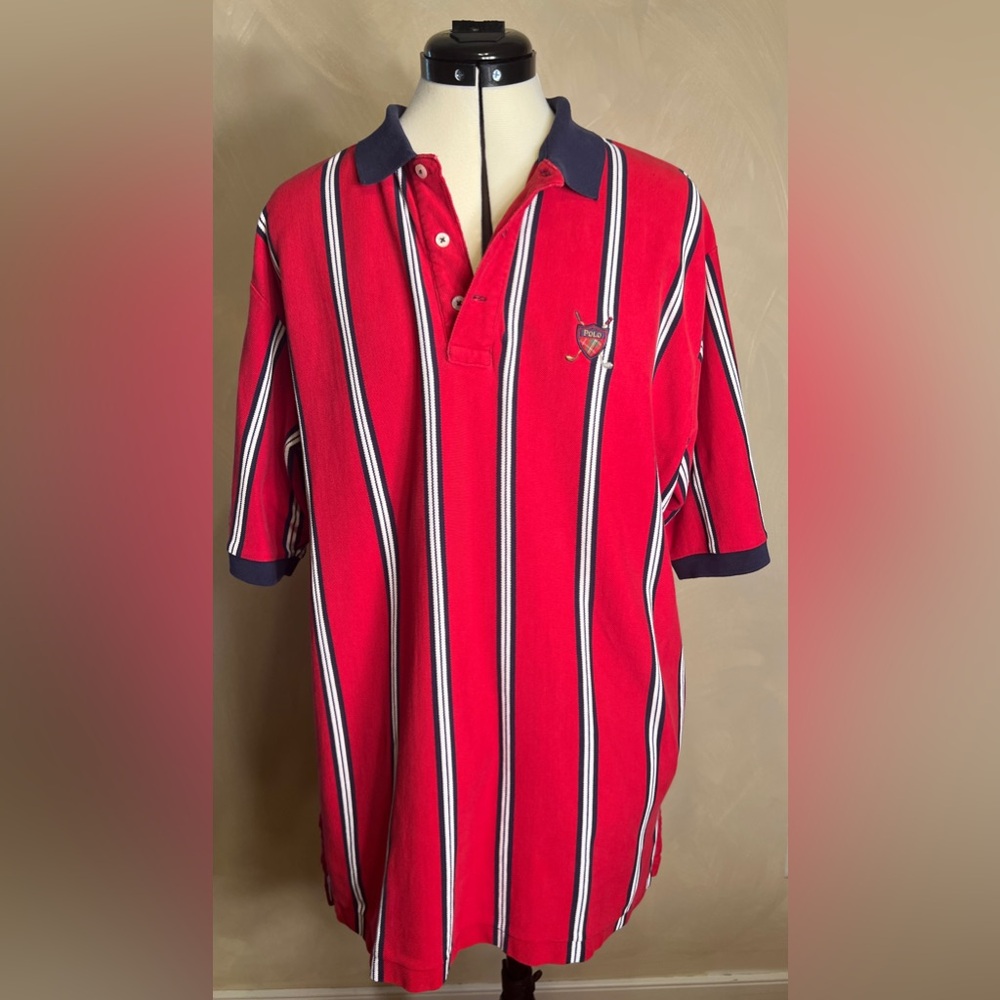 Polo Golf Ralph Lauren Men’s Short Sleeve Striped Polo Embroidered Shirt|Sz:XL